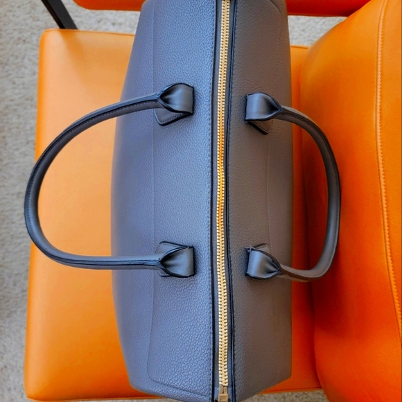 Women's Gray Leather Duffle / Purse / Bag - Picture 3 of 4